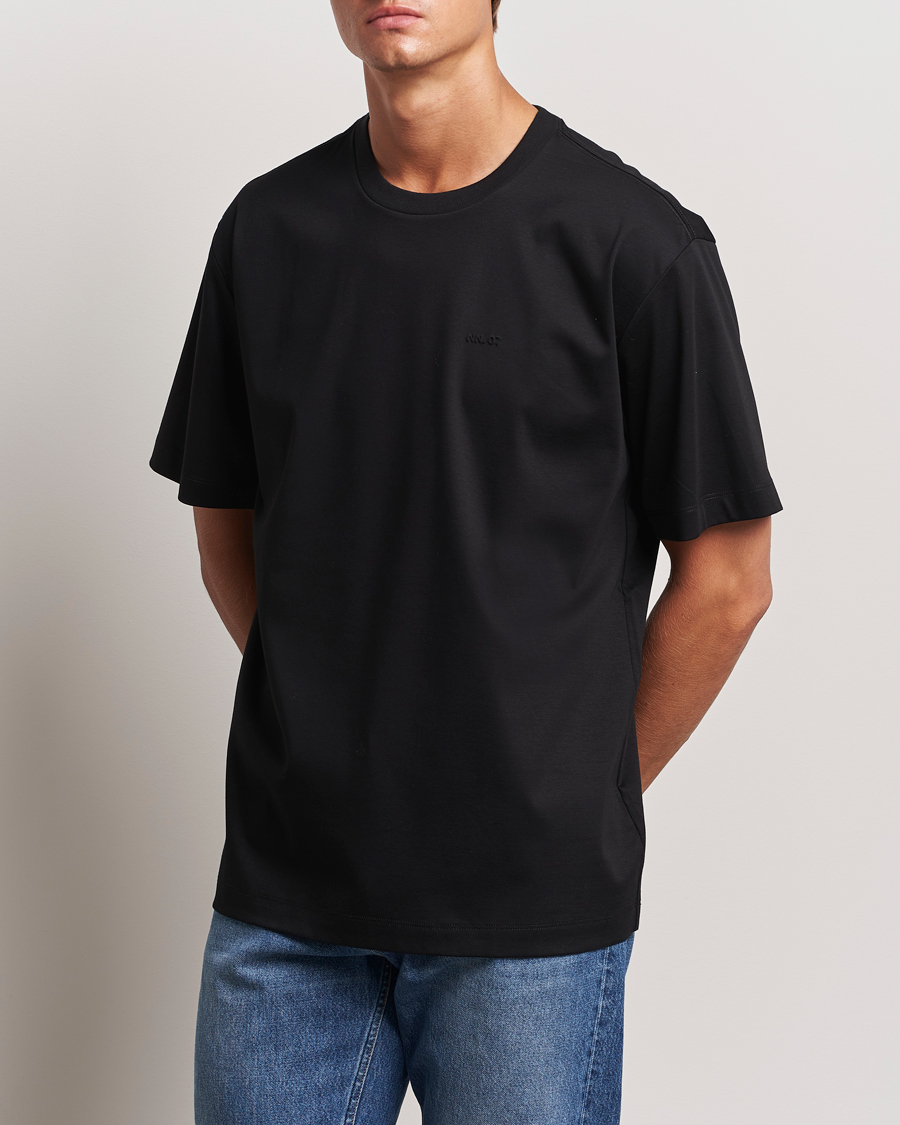 Hombres | Camisetas | NN07 | Nat Logo Mercerized Crew Neck T-Shirt Black