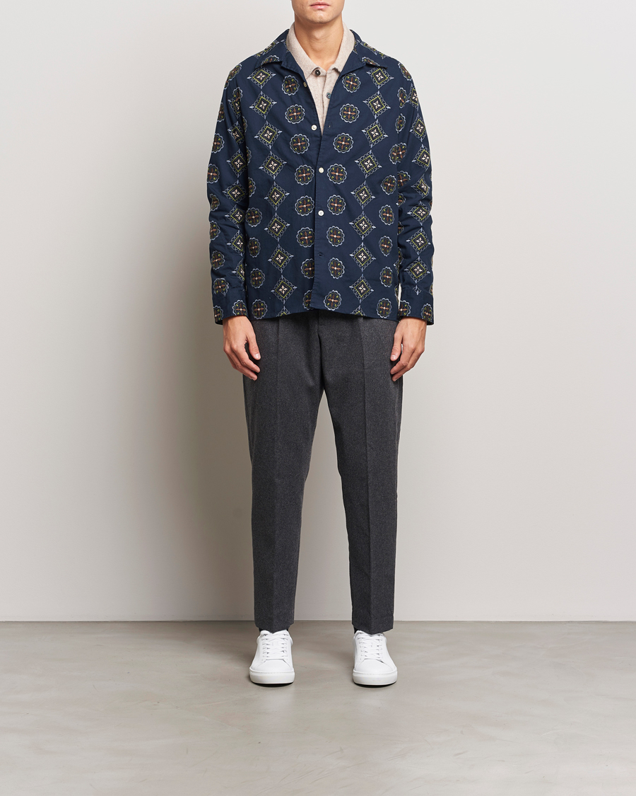 Hombres | Camisas | NN07 | Julio Crochet Shirt Navy Blue