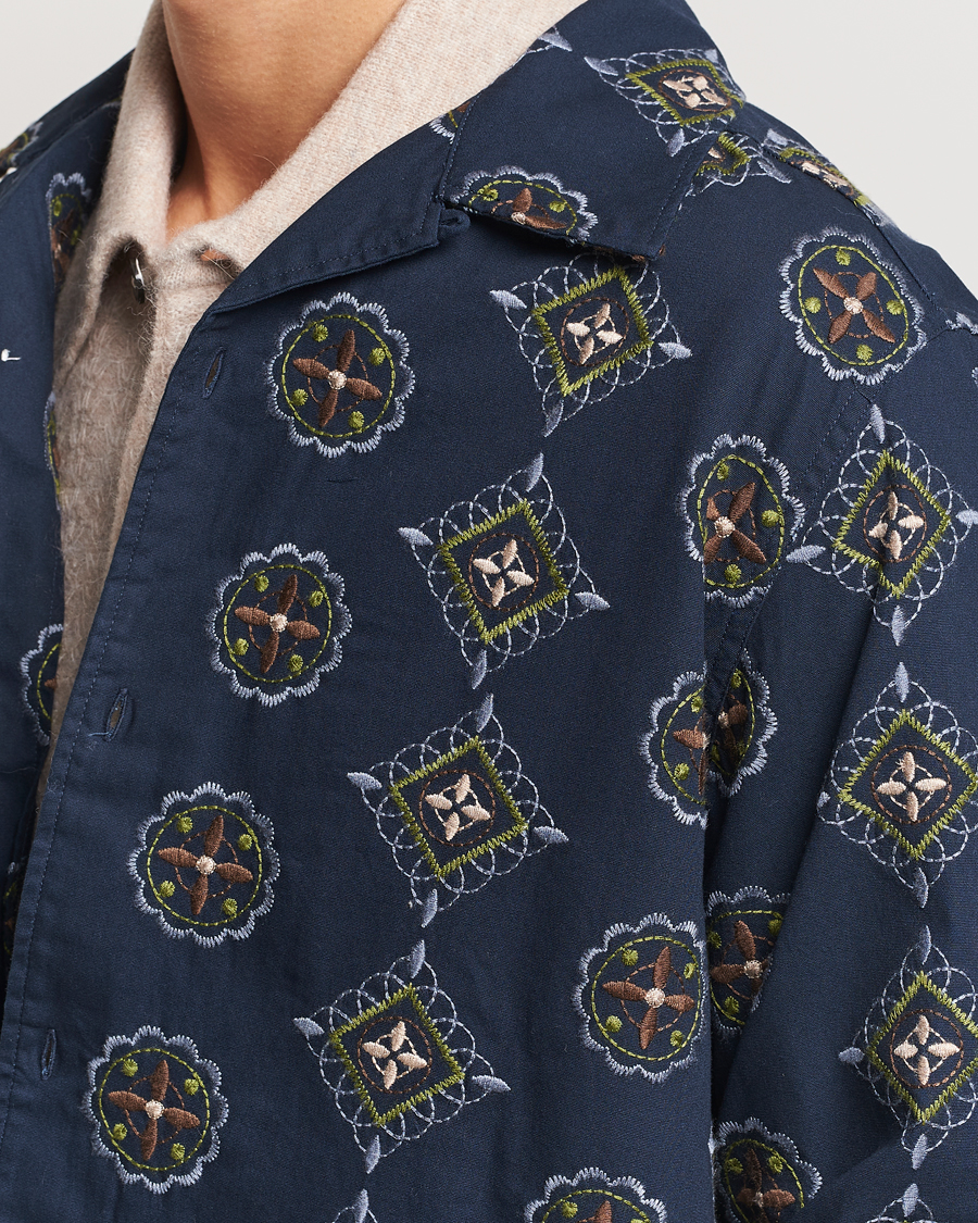 Hombres | Camisas | NN07 | Julio Crochet Shirt Navy Blue