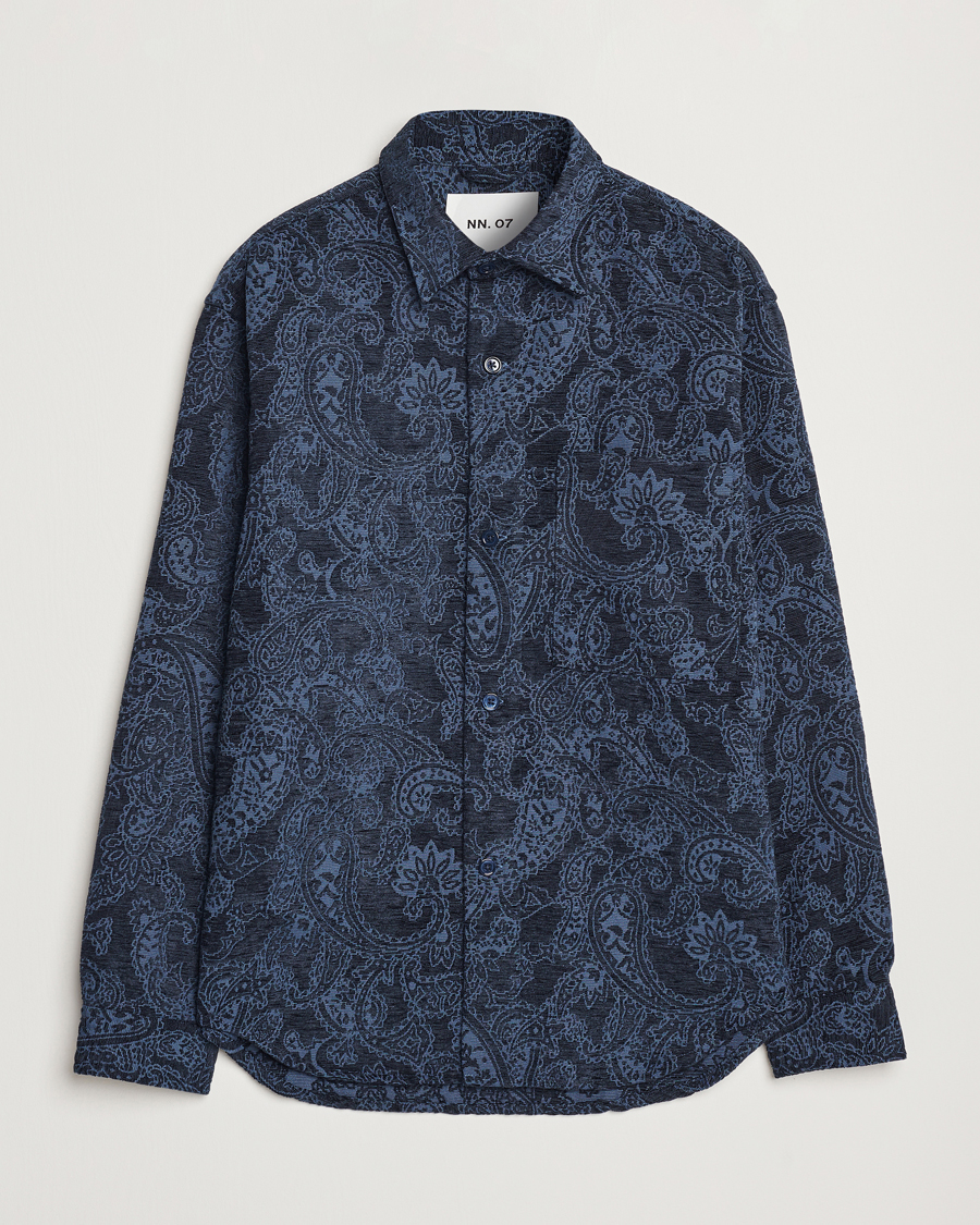 Hombres | Camisas | NN07 | Adwin Flower Overshirt Navy Blue