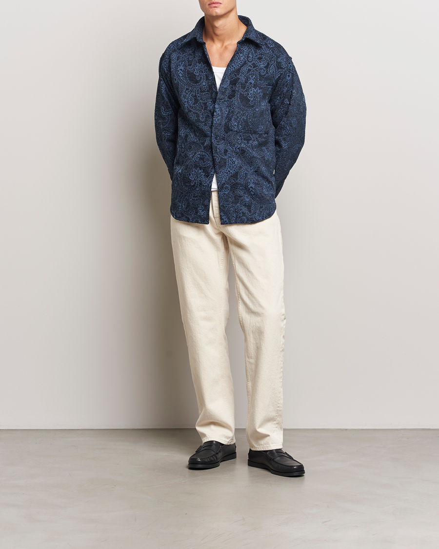 Hombres | Camisas | NN07 | Adwin Flower Overshirt Navy Blue
