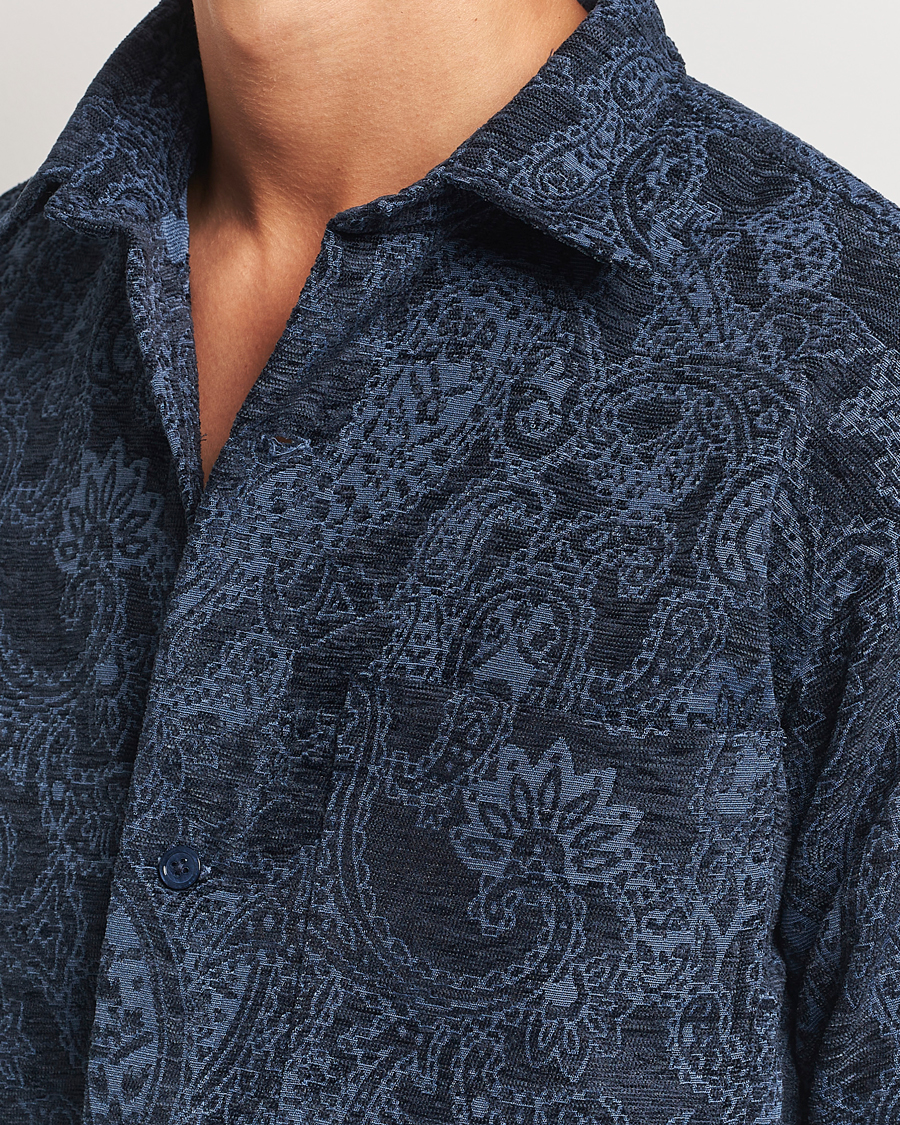 Hombres | Camisas | NN07 | Adwin Flower Overshirt Navy Blue