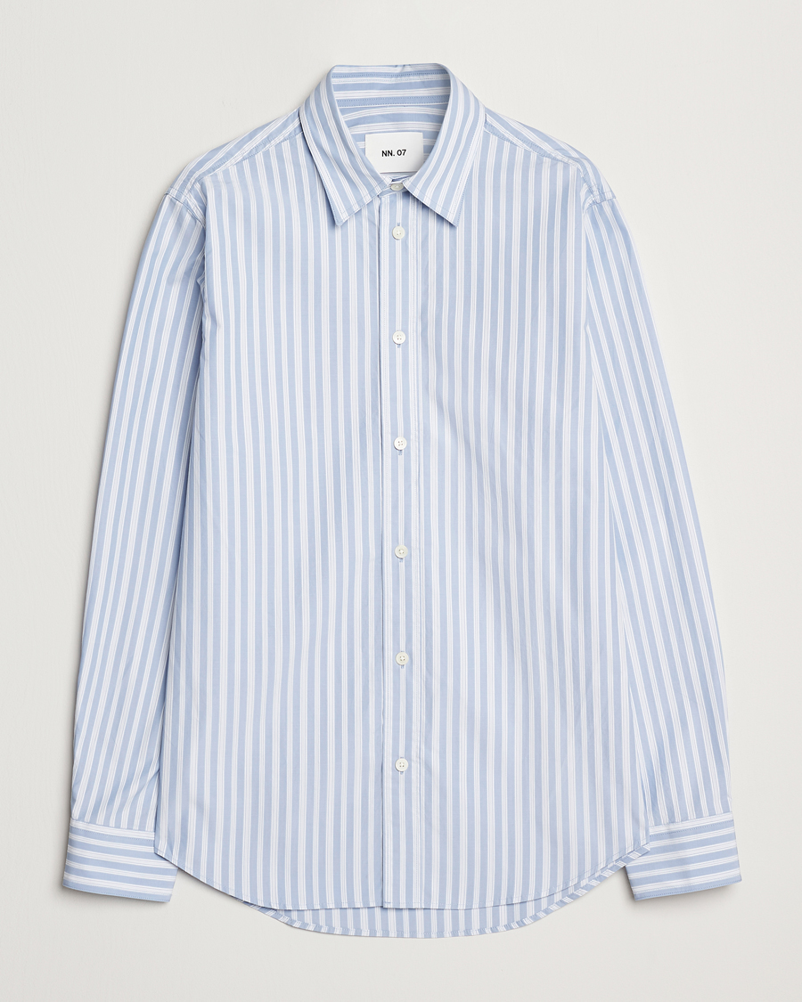 Hombres | Camisas | NN07 | Colby Poplin Striped Shirt Blue/White