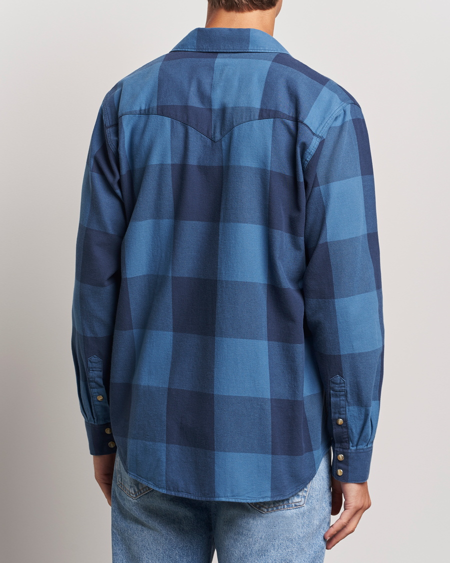 Hombres | Camisas | Nudie Jeans | George Checked Flannel Shirt Blue