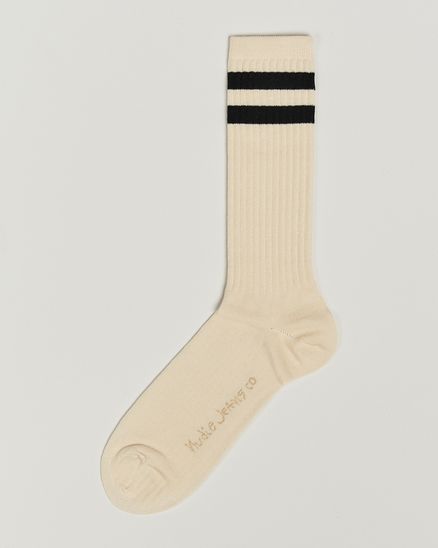 Hombres | Ropa interior y calcetines | Nudie Jeans | Amundsson Tennis Socks Off White/Black