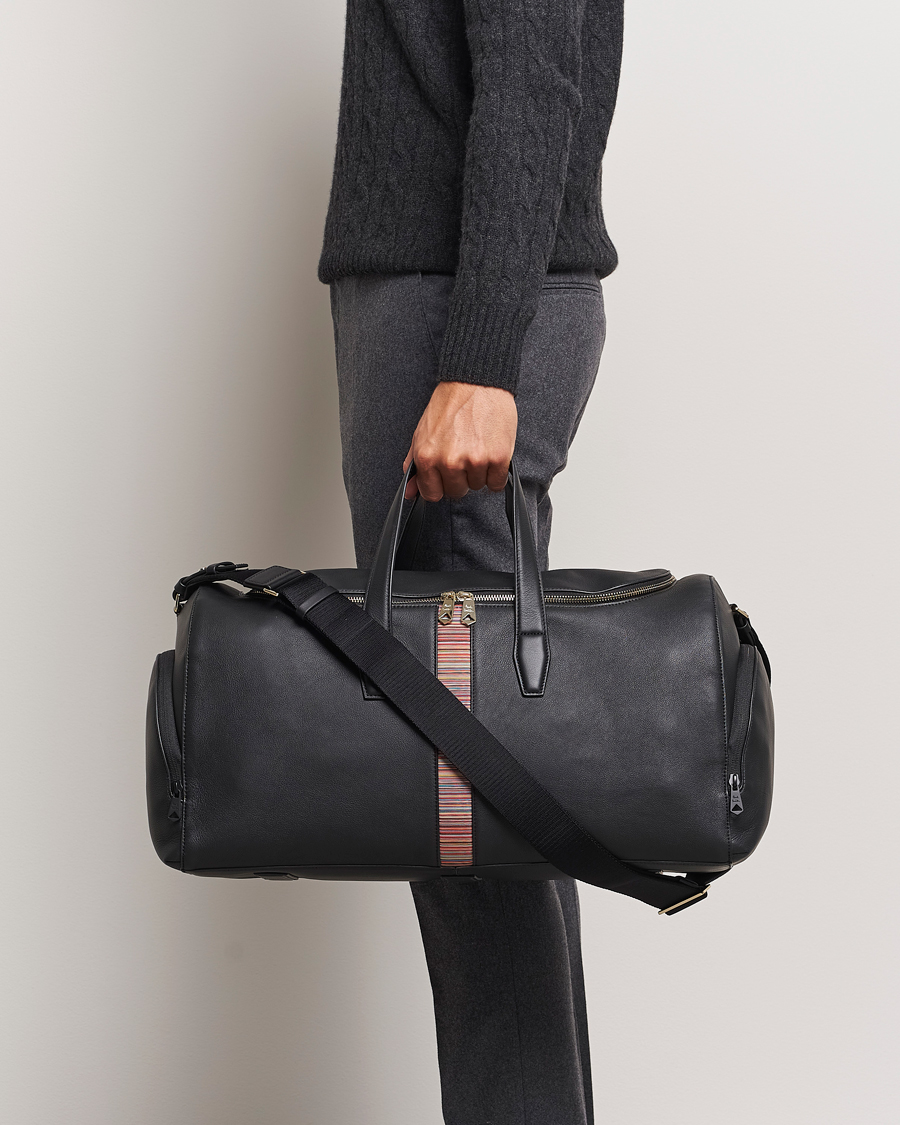 Hombres | Paul Smith Leather Stripe Holdall Black | Paul Smith | Leather Stripe Holdall Black