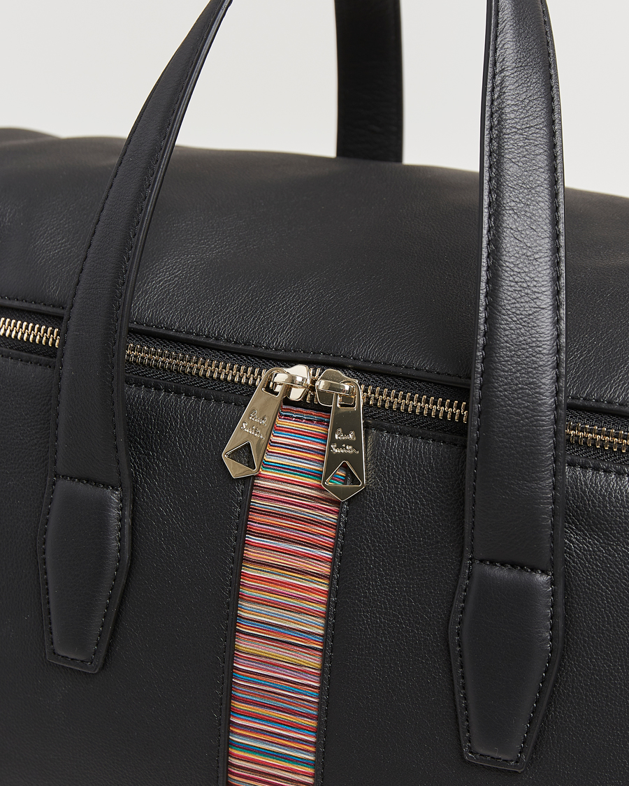Hombres | Paul Smith Leather Stripe Holdall Black | Paul Smith | Leather Stripe Holdall Black