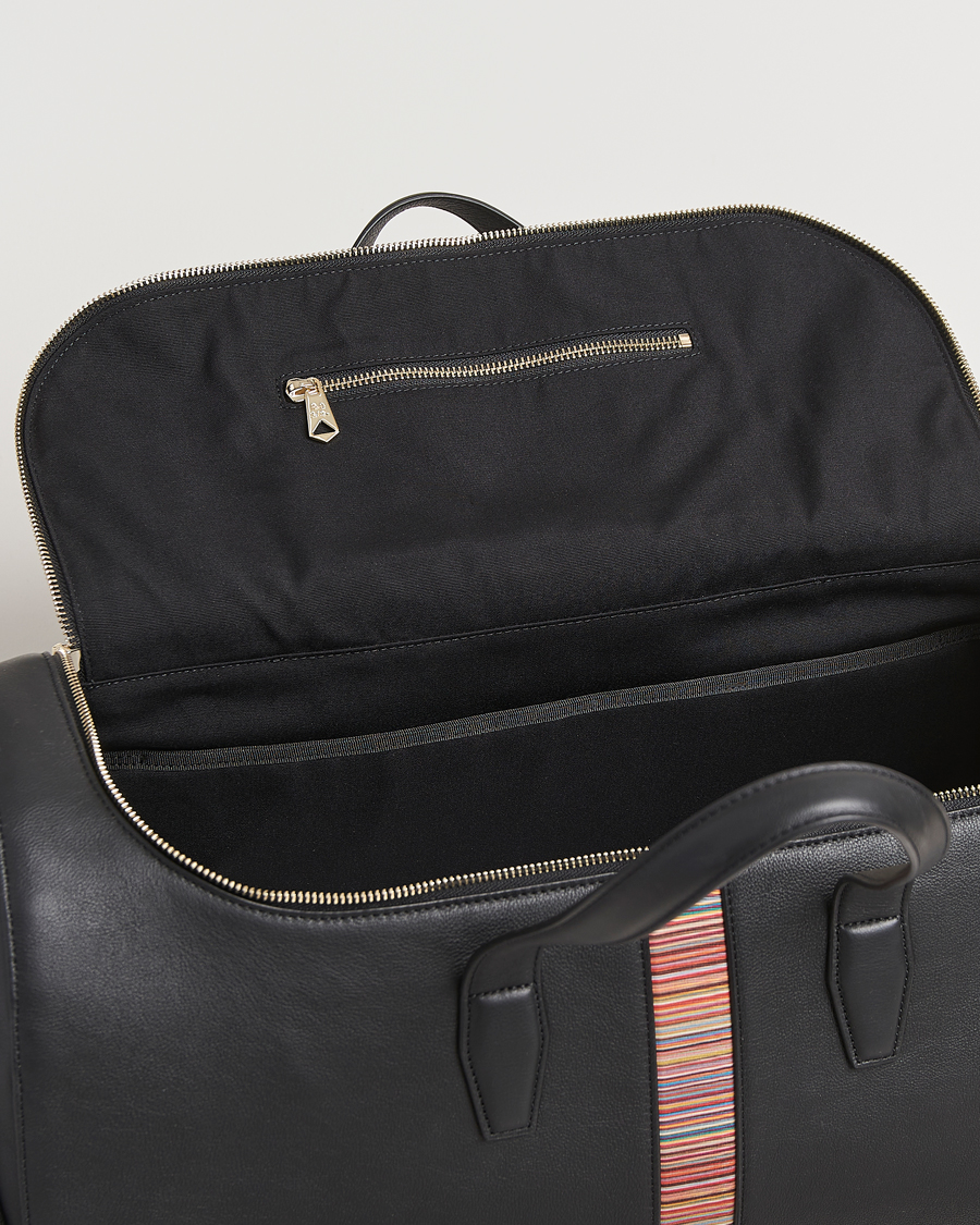 Hombres | Paul Smith Leather Stripe Holdall Black | Paul Smith | Leather Stripe Holdall Black