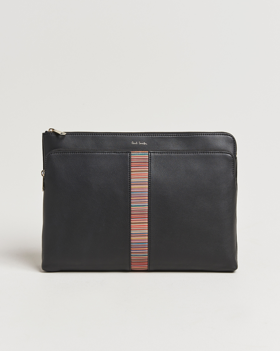 Hombres | Paul Smith Leather Stripe Document Case Black | Paul Smith | Leather Stripe Document Case Black