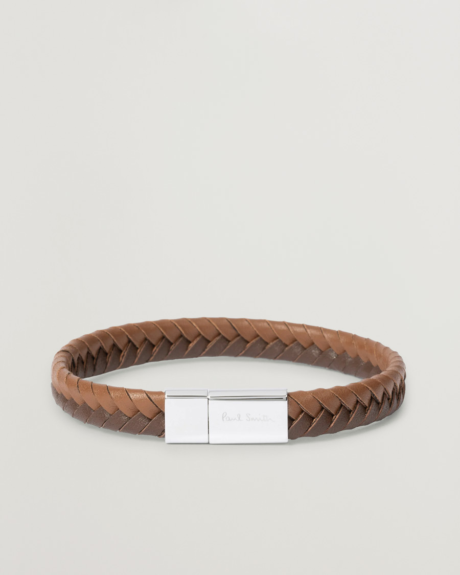 Hombres | Paul Smith Two Tone Leather Bracelet Brown | Paul Smith | Two Tone Leather Bracelet Brown