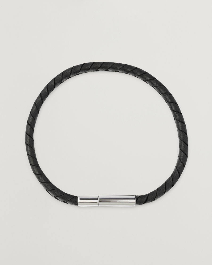 Hombres | Paul Smith Two Tone Leather Bracelet Black | Paul Smith | Two Tone Leather Bracelet Black