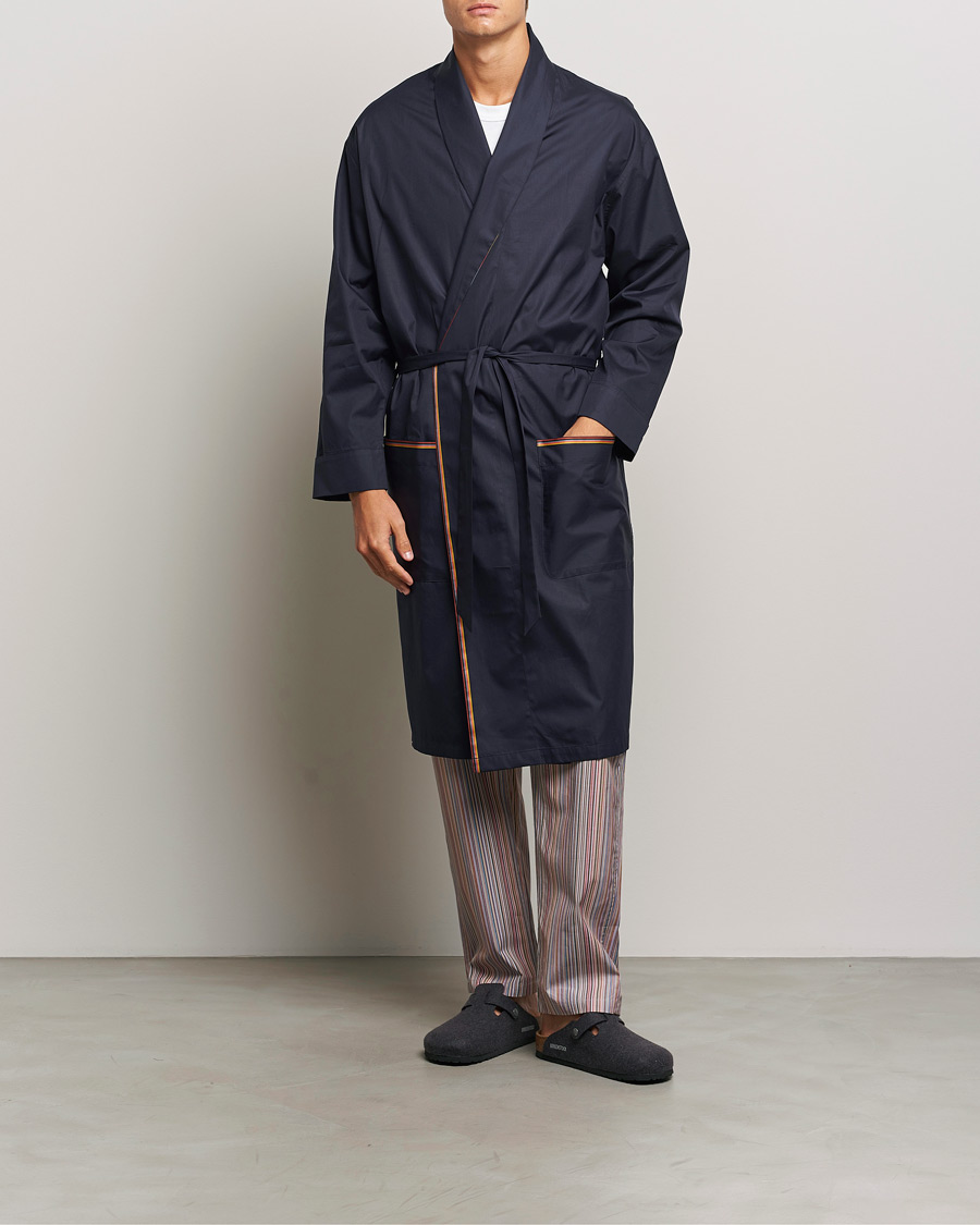 Hombres | Pijamas y batas | Paul Smith | Stripe Cotton Gown Navy