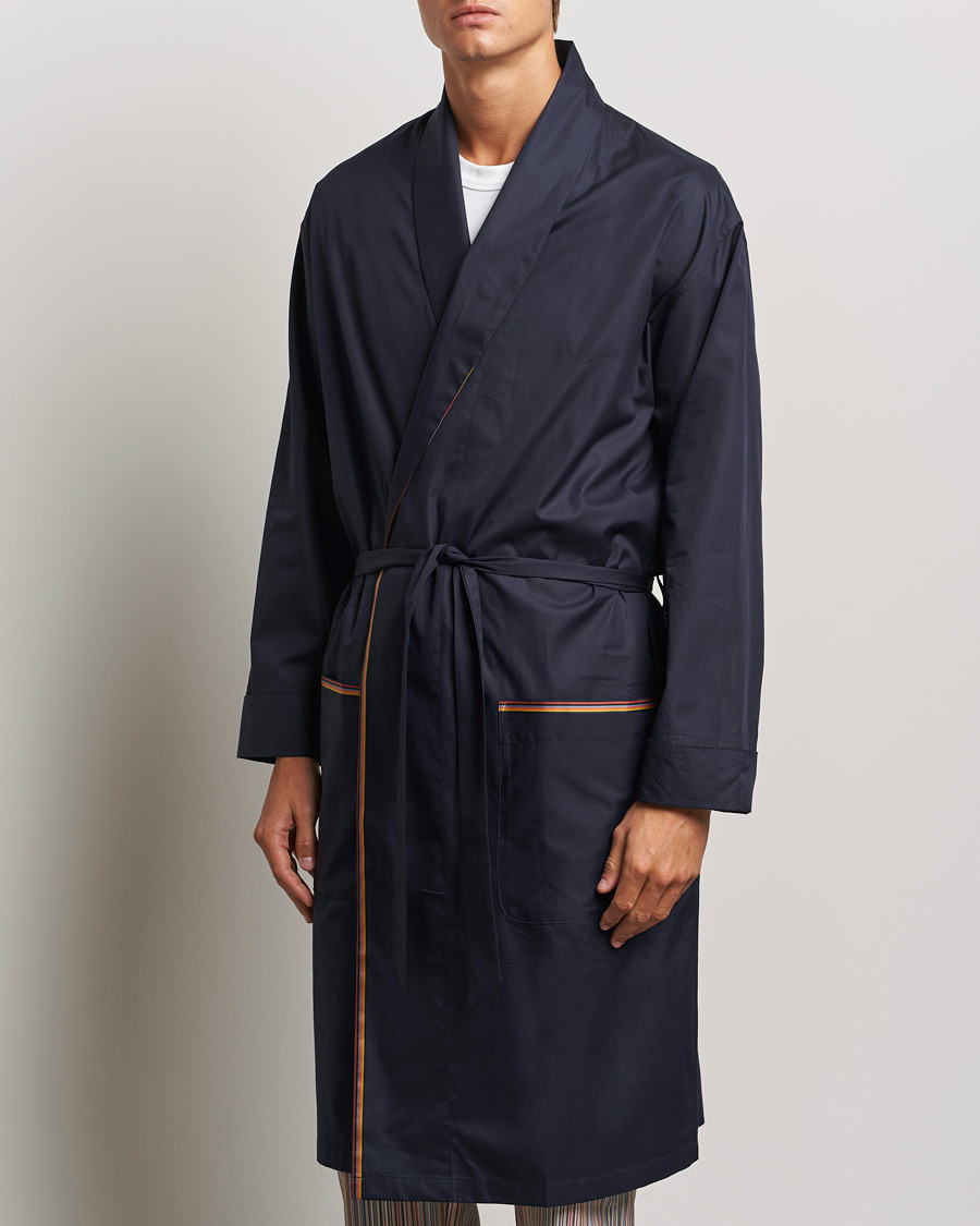 Hombres | Pijamas y batas | Paul Smith | Stripe Cotton Gown Navy