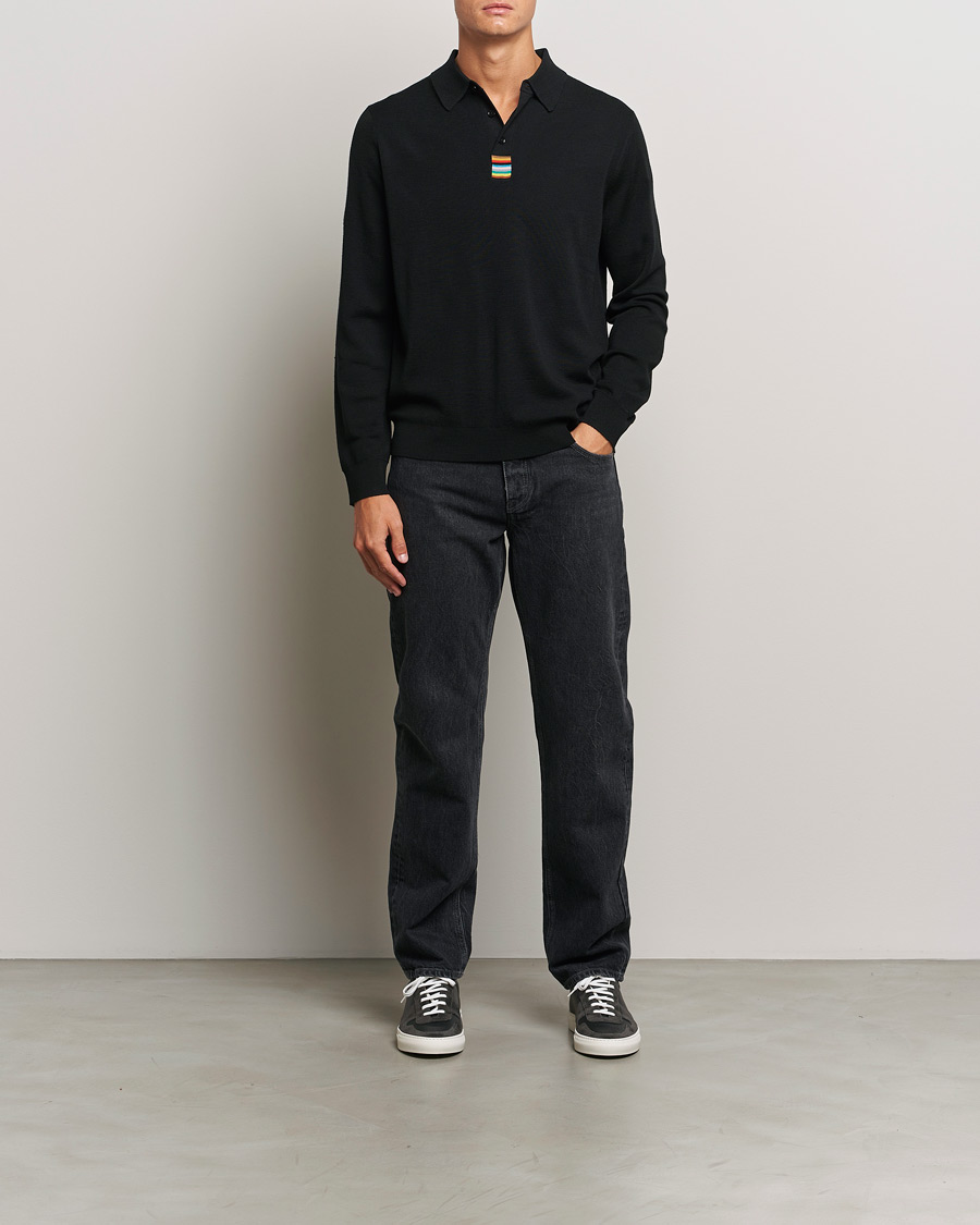 Hombres | Jerséis y prendas de punto | Paul Smith | Merino Knitted Polo Black