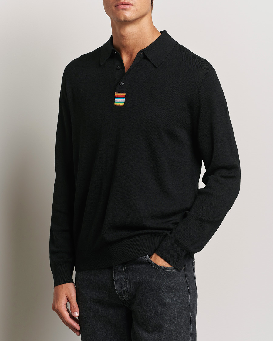 Hombres | Jerséis y prendas de punto | Paul Smith | Merino Knitted Polo Black