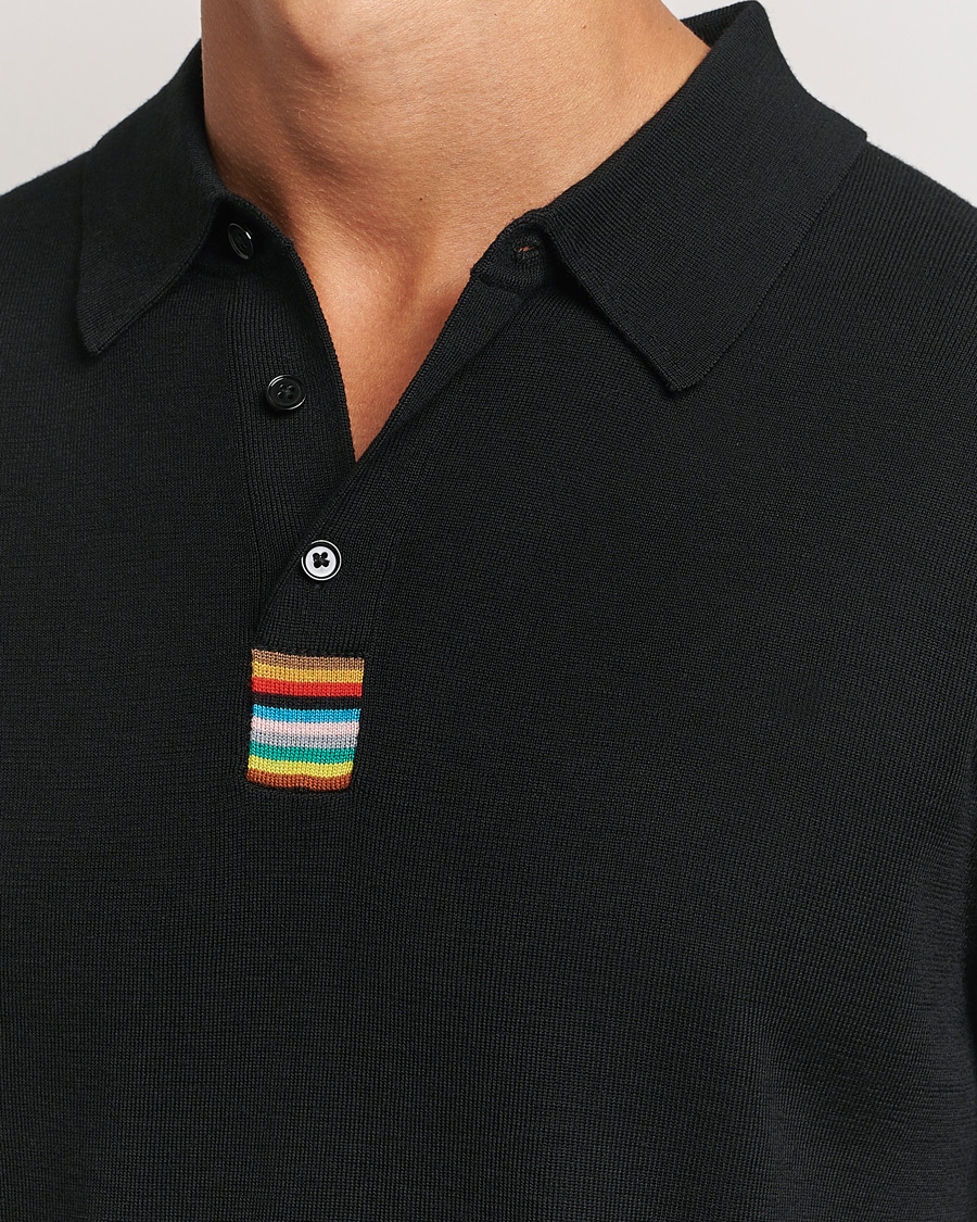 Hombres | Jerséis y prendas de punto | Paul Smith | Merino Knitted Polo Black