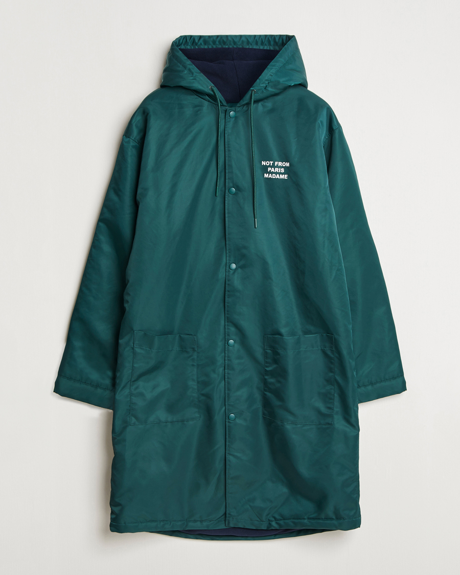 Hombres | Abrigos y chaquetas | Drôle de Monsieur | La Parka Slogan Coat Dark Green