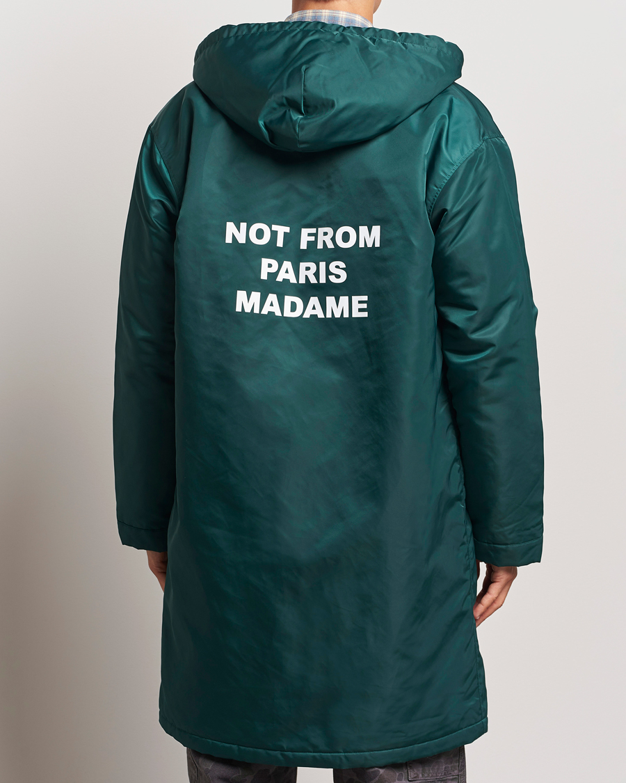 Hombres | Abrigos y chaquetas | Drôle de Monsieur | La Parka Slogan Coat Dark Green
