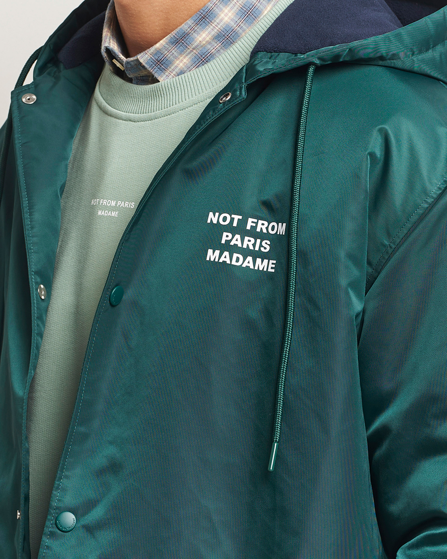 Hombres | Abrigos y chaquetas | Drôle de Monsieur | La Parka Slogan Coat Dark Green