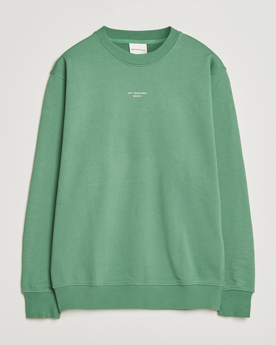 Hombres | Jerséis y prendas de punto | Drôle de Monsieur | Classic Slogan Sweatshirt Water Green