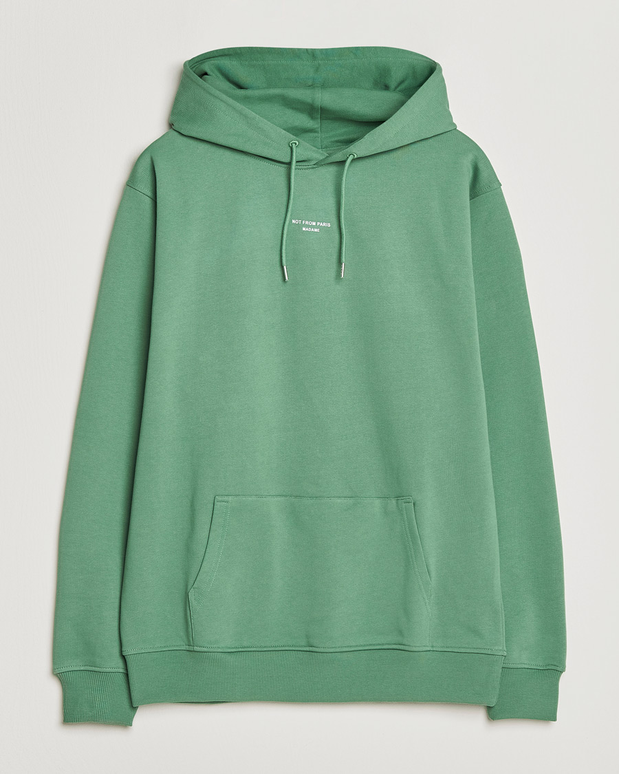 Hombres | Jerséis y prendas de punto | Drôle de Monsieur | Classic Slogan Hoodie Water Green