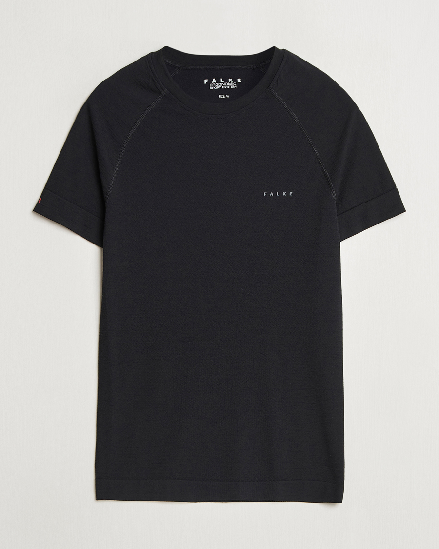 Hombres | Camisetas | Falke Sport | Wool Tech Light T-Shirt Black