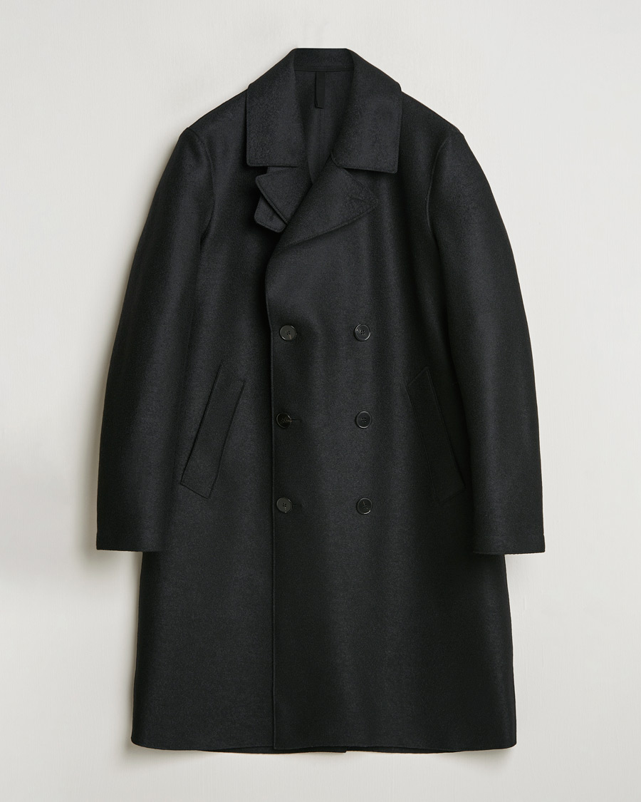 Hombres | Abrigos y chaquetas | Harris Wharf London | Pressed Wool Long Peacoat Black