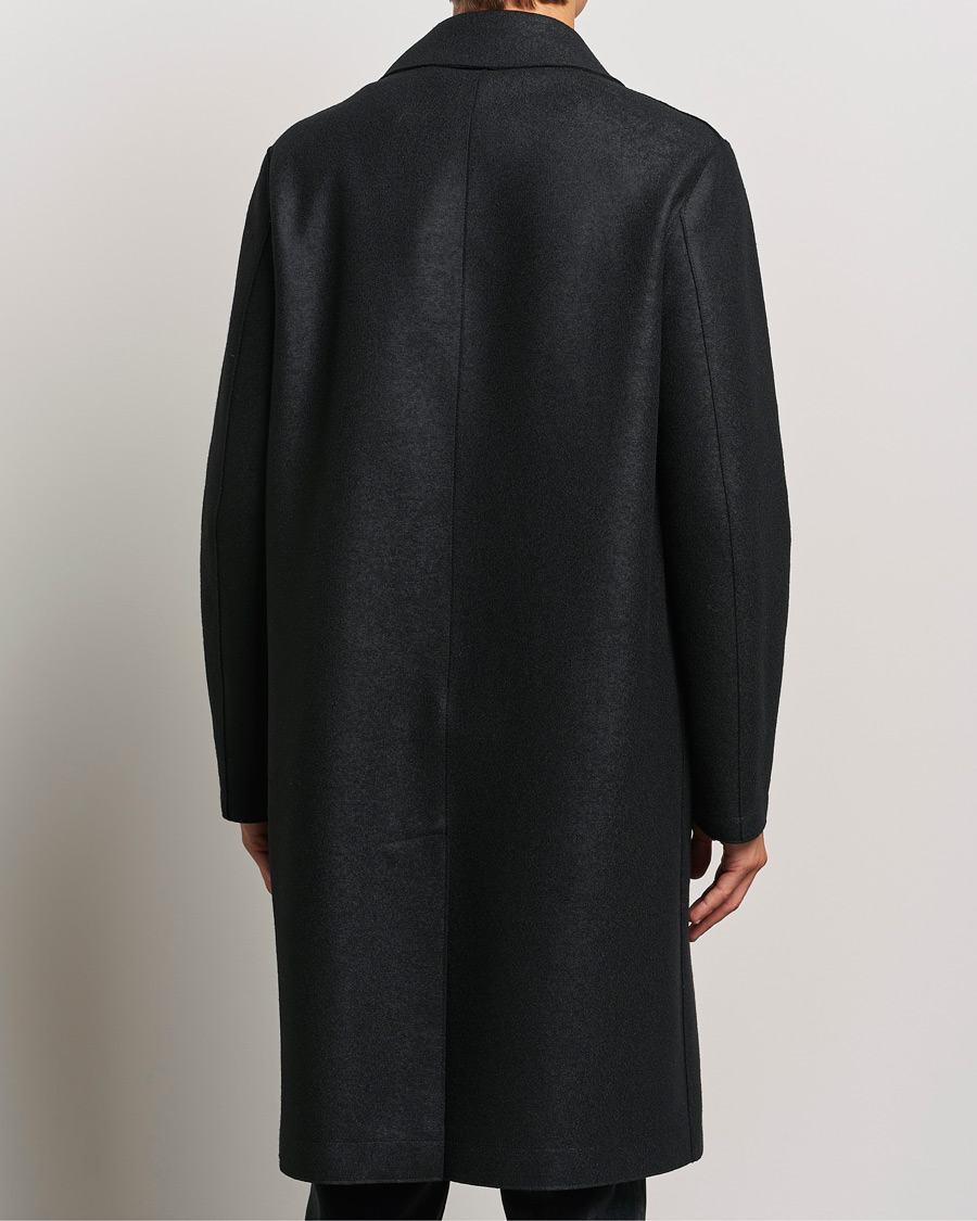 Hombres | Abrigos y chaquetas | Harris Wharf London | Pressed Wool Long Peacoat Black