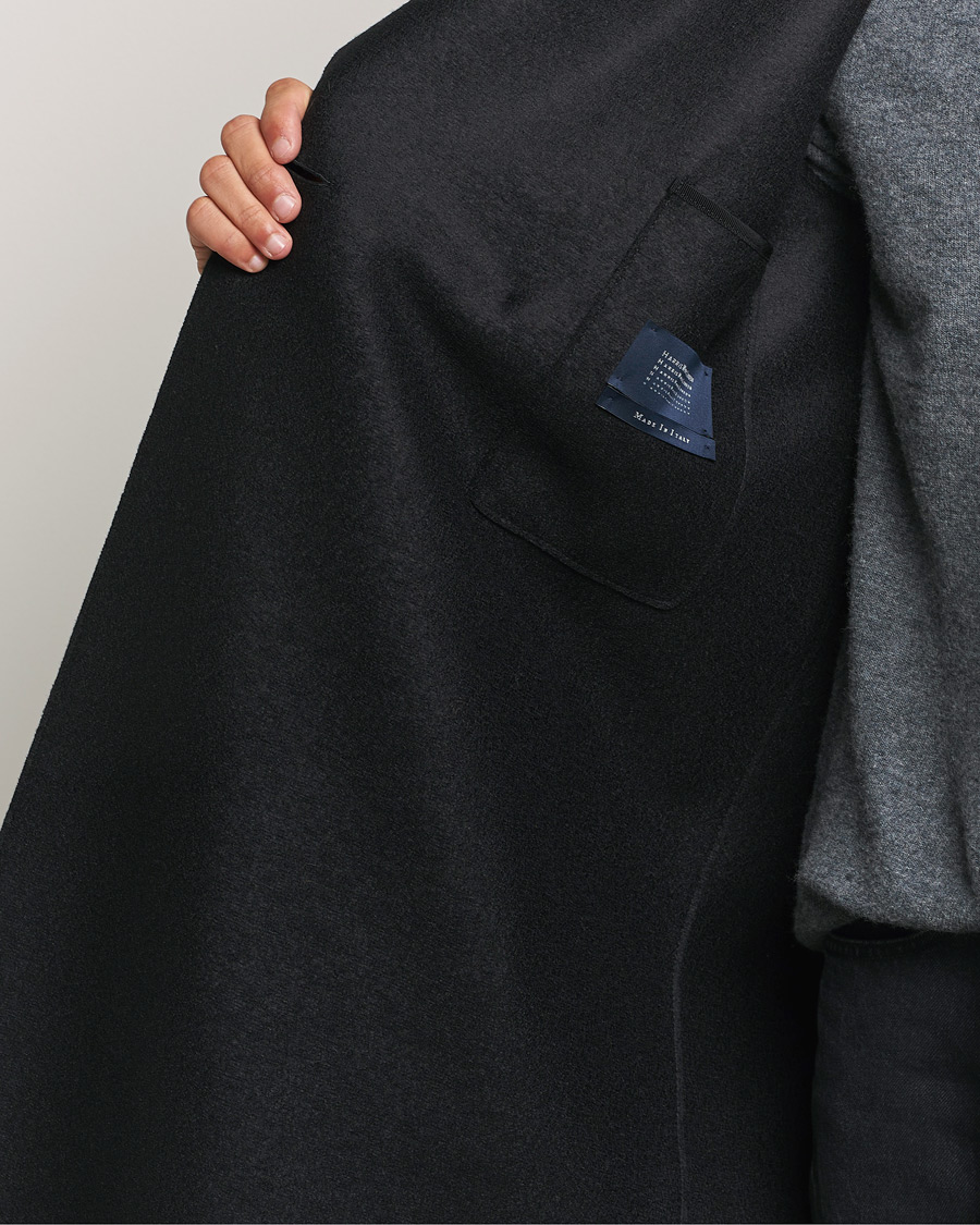 Hombres | Abrigos y chaquetas | Harris Wharf London | Pressed Wool Long Peacoat Black