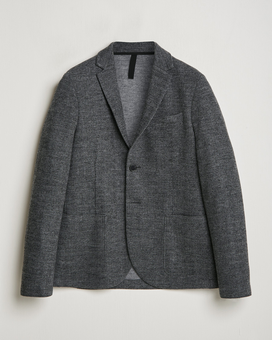 Hombres | Blazers | Harris Wharf London | Two Button Prince Of Wales Blazer Grey/Black