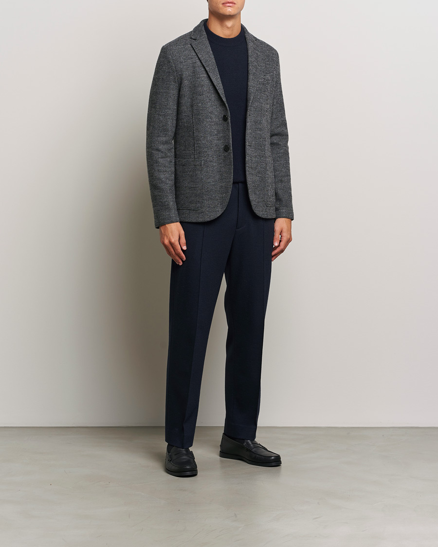 Hombres | Blazers | Harris Wharf London | Two Button Prince Of Wales Blazer Grey/Black