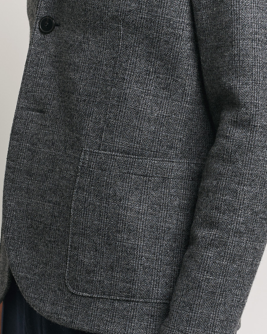 Hombres | Blazers | Harris Wharf London | Two Button Prince Of Wales Blazer Grey/Black