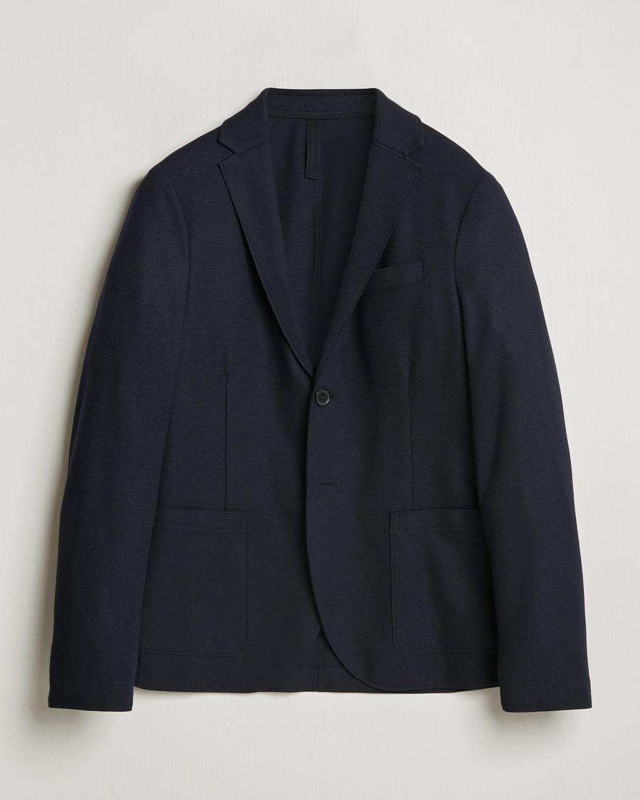 Hombres | Blazers | Harris Wharf London | Two Button Superfine Merino Blazer Navy