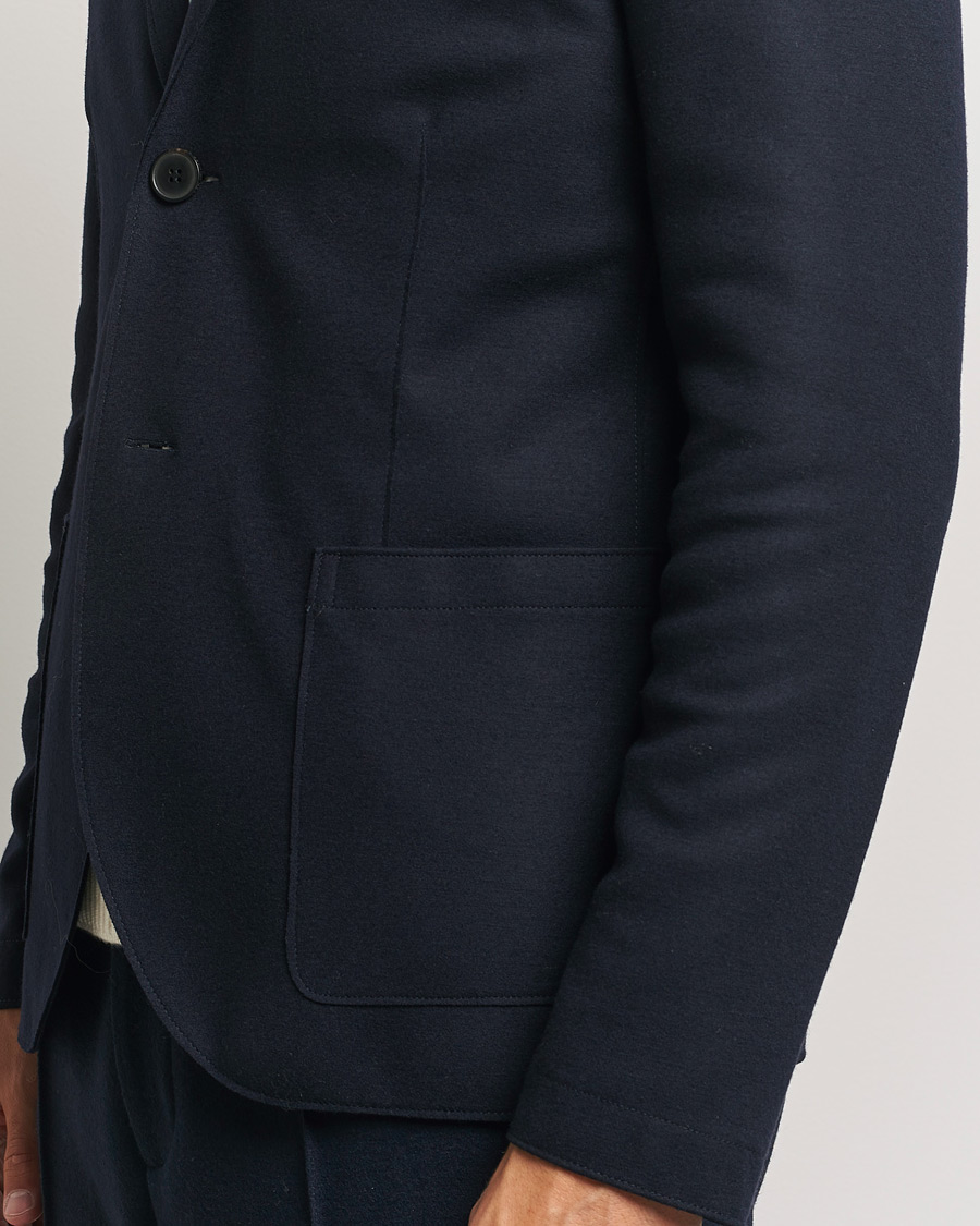 Hombres | Blazers | Harris Wharf London | Two Button Superfine Merino Blazer Navy