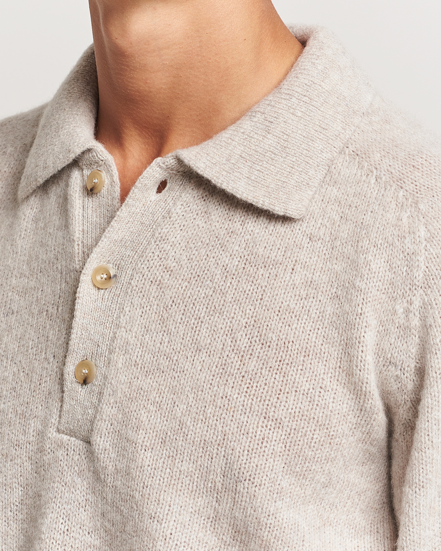 Hombres | Jerséis y prendas de punto | Howlin' | Brushed Wool Polo Cosmic Latte