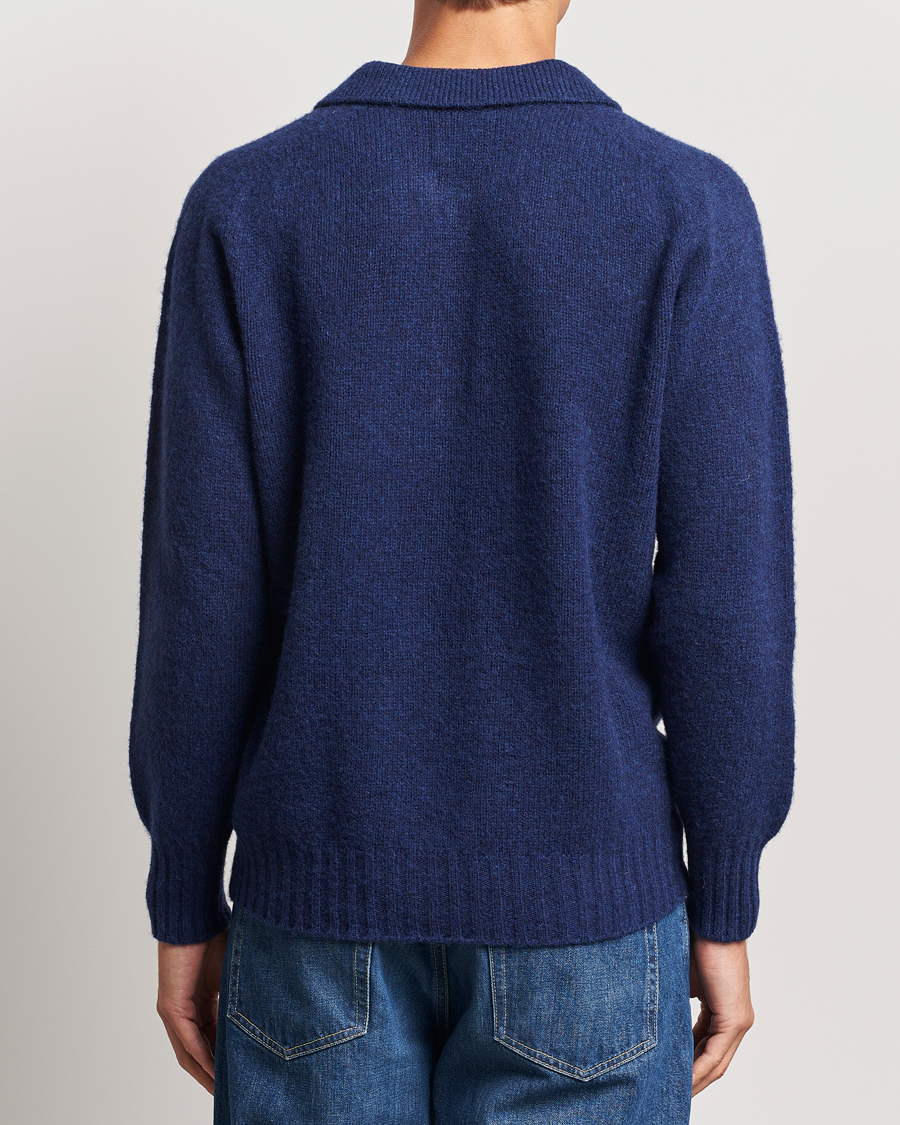 Hombres | Jerséis y prendas de punto | Howlin' | Brushed Wool Polo Magic Blue