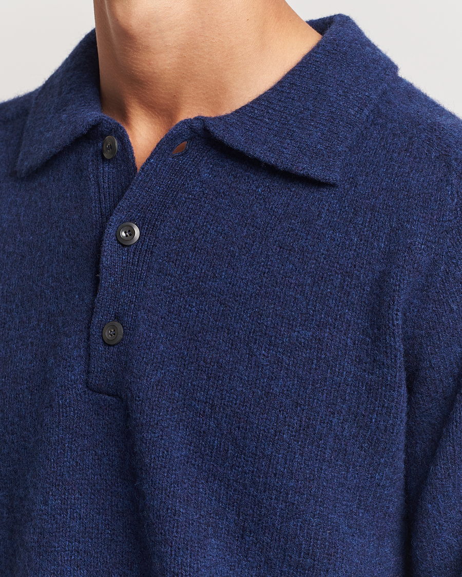 Hombres | Jerséis y prendas de punto | Howlin' | Brushed Wool Polo Magic Blue