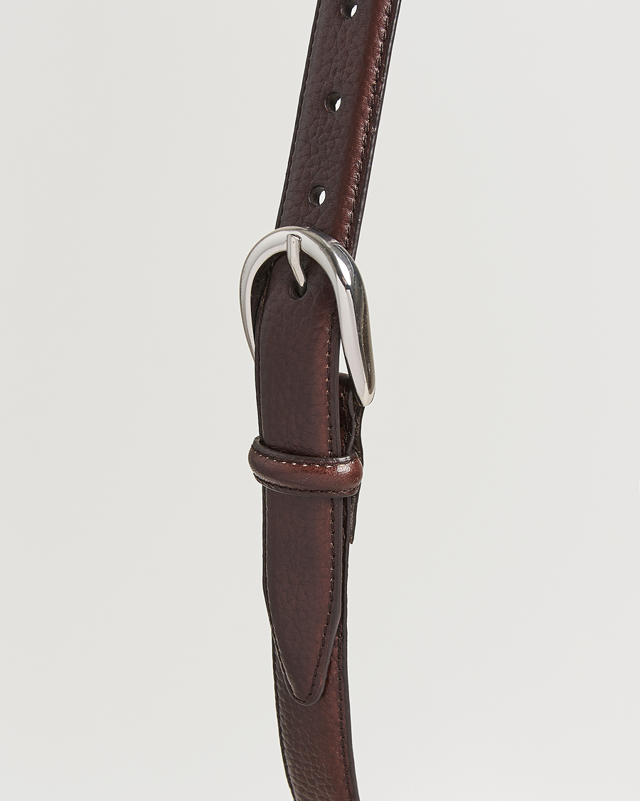Hombres | Cinturones | Loake 1880 | Harry Grained Leather Belt Dark Brown