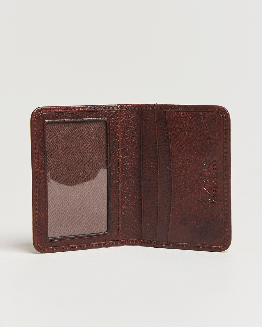 Hombres | Billeteras | Loake Shoemakers | Fenchurch Grained Leather Card Holder Dark Brown
