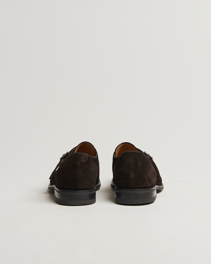 Hombres | Zapatos monk strap | Loake 1880 | 357 Suede Single Monk Dark Brown