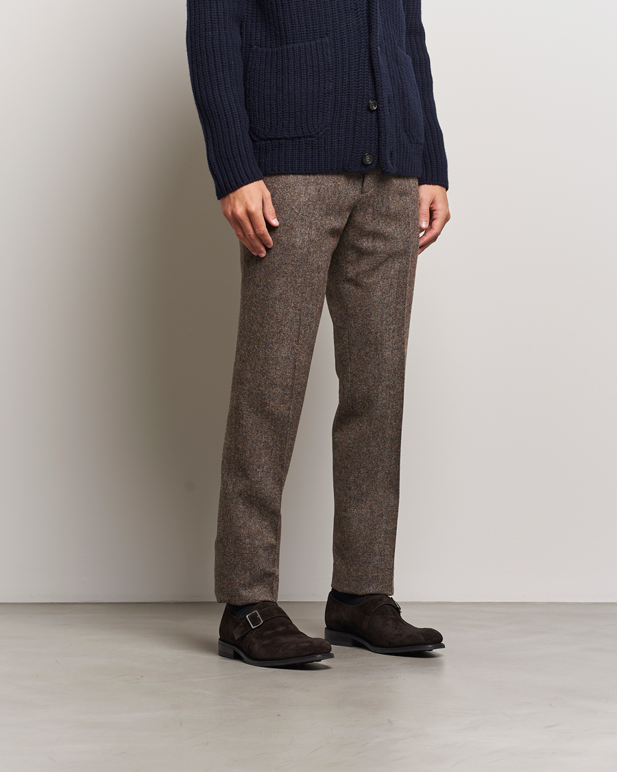 Hombres | Zapatos monk strap | Loake 1880 | 357 Suede Single Monk Dark Brown