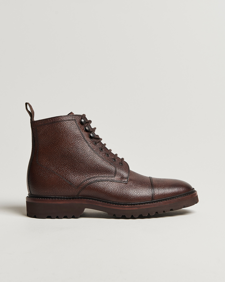 Hombres | Botas | Loake Shoemakers | Aquarius Grained Lightweight Boot Dark Brown