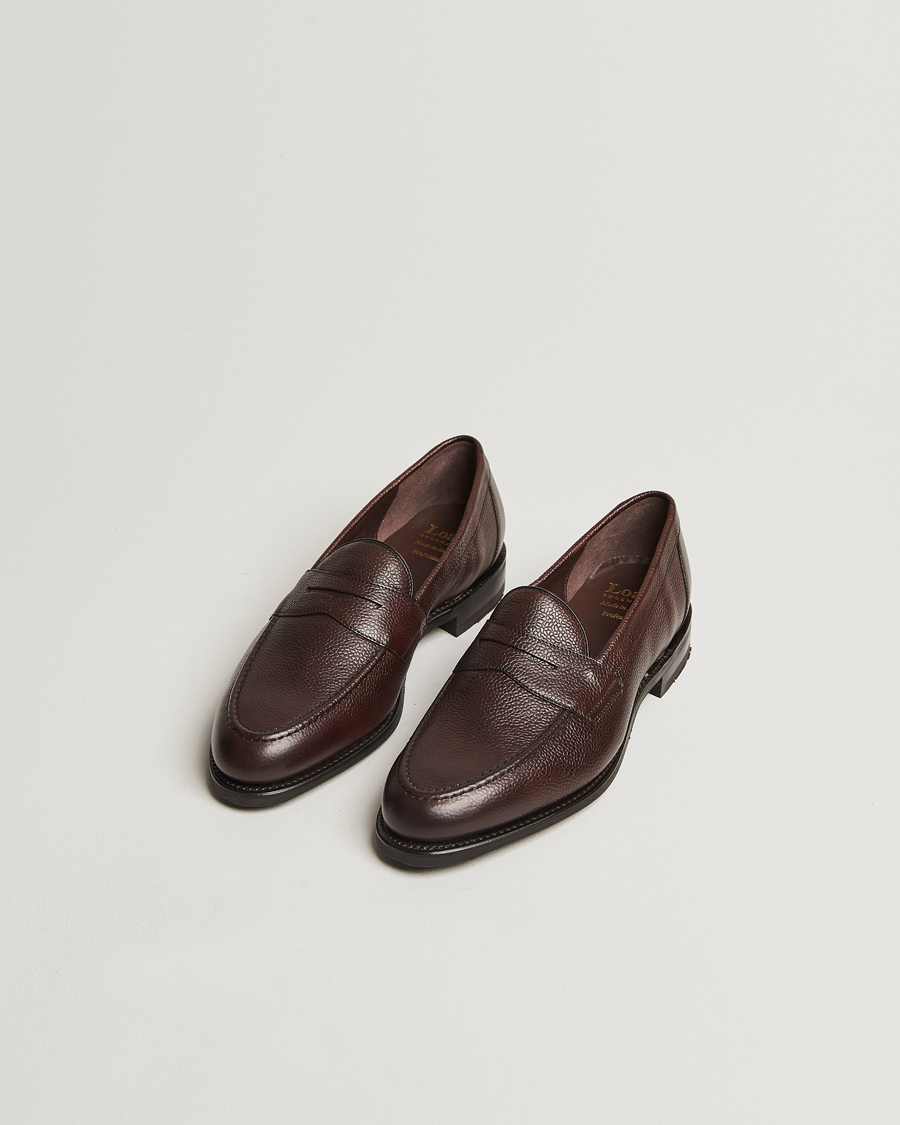 Hombres | Mocasines | Loake Shoemakers | Loake 1880 Imperial Grained Penny Loafer Dark Brown