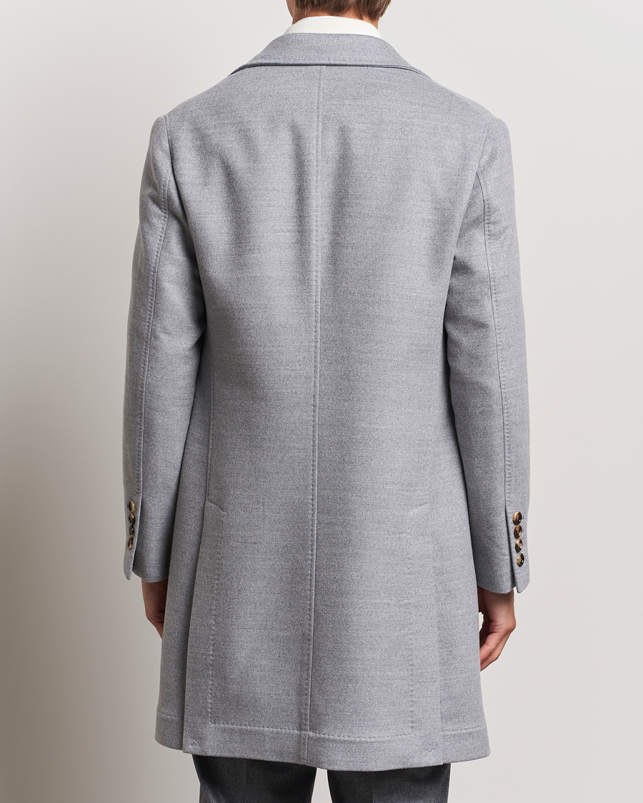 Hombres | Abrigos y chaquetas | Brunello Cucinelli | Single Breasted Beaver Wool Coat Pearl Grey