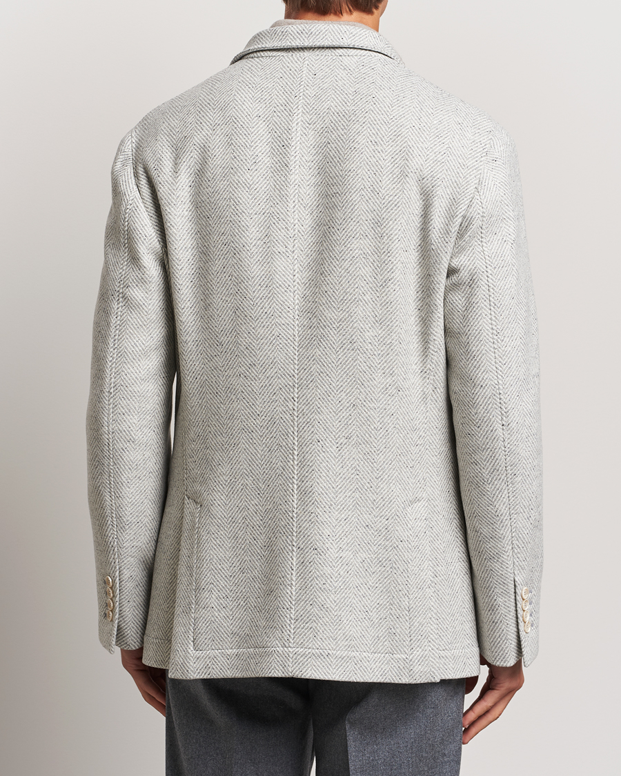 Hombres | Abrigos y chaquetas | Brunello Cucinelli | Cashmere Herringbone City Jacket Pearl Grey