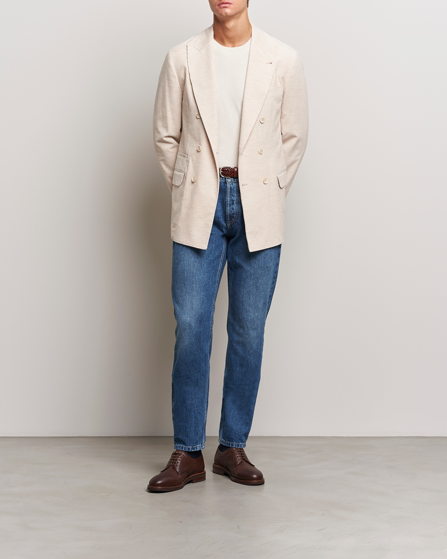 Hombres | Blazers | Brunello Cucinelli | Double Breasted Cashmere Corduroy Blazer Sand