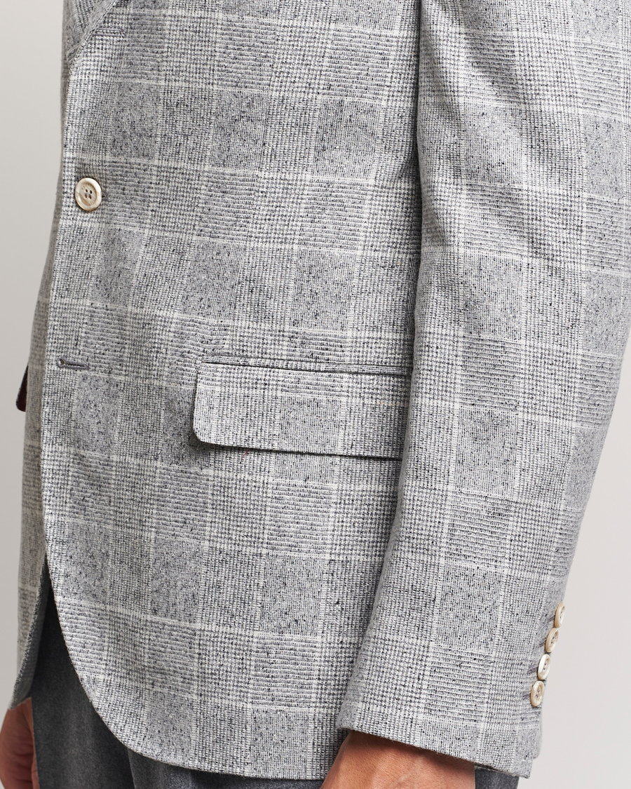 Hombres | Blazers | Brunello Cucinelli | Single Breasted Check Blazer Pearl Grey