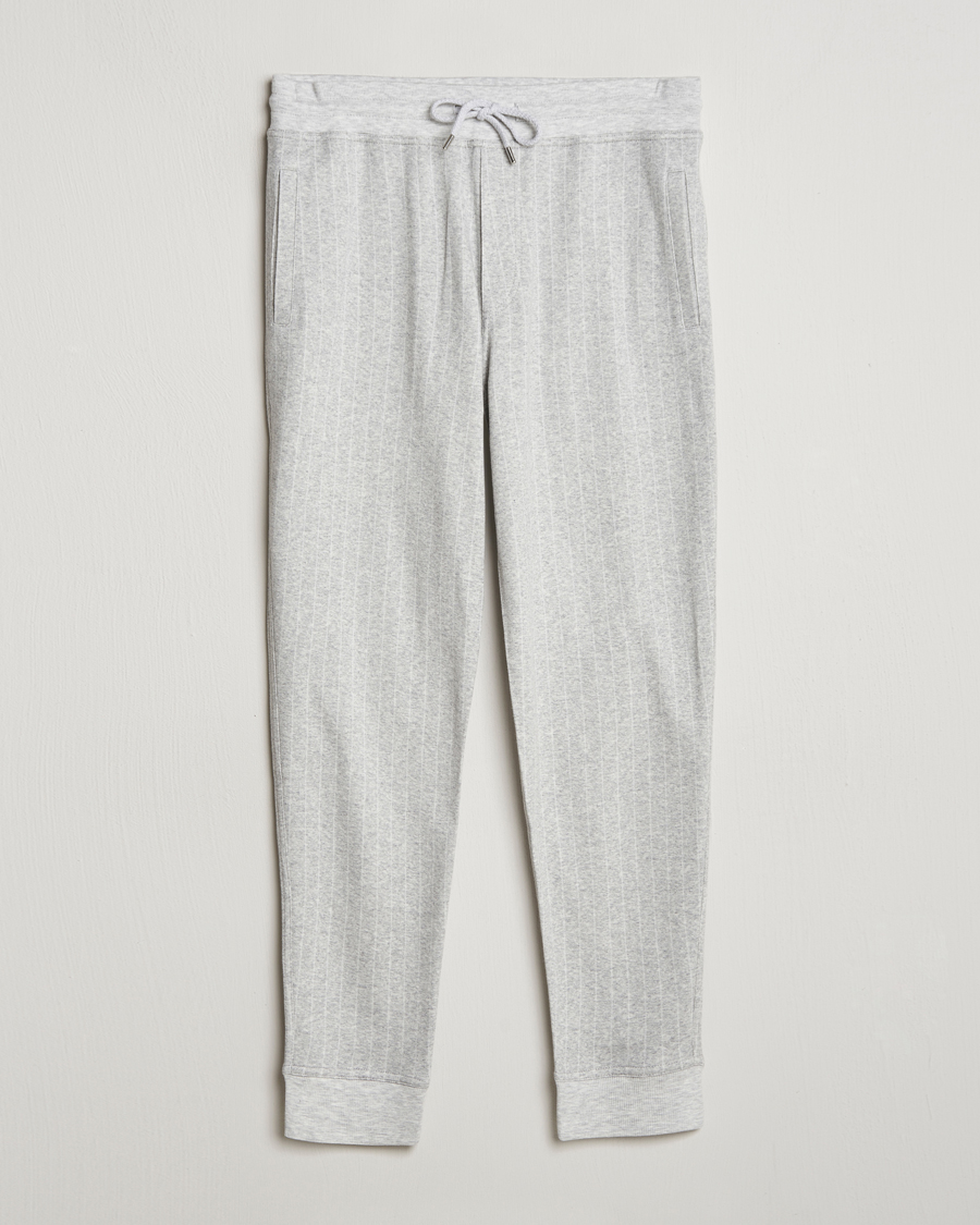 Hombres | Pantalones | Brunello Cucinelli | Soft Pinstripe Sweatpants Pearl Grey
