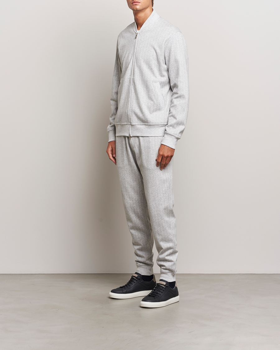 Hombres | Pantalones | Brunello Cucinelli | Soft Pinstripe Sweatpants Pearl Grey