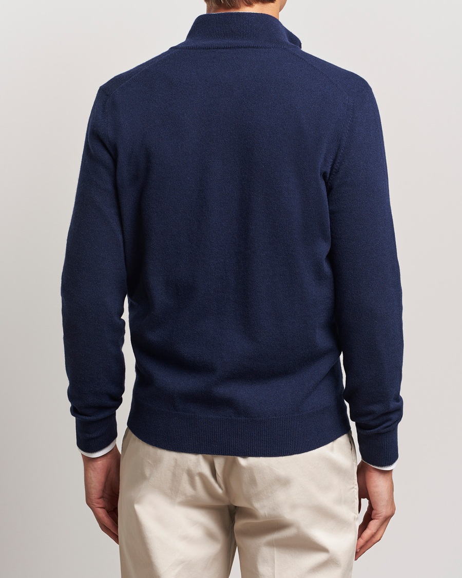 Hombres | Jerséis y prendas de punto | Brunello Cucinelli | 2 Ply Cashmere Half Zip Navy